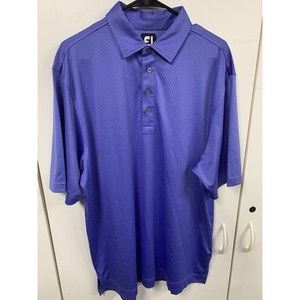FOOTJOY MENS ‎ BLUE GOLF REGULAR FIT 4 BUTTON POLO SHIRT LARGE